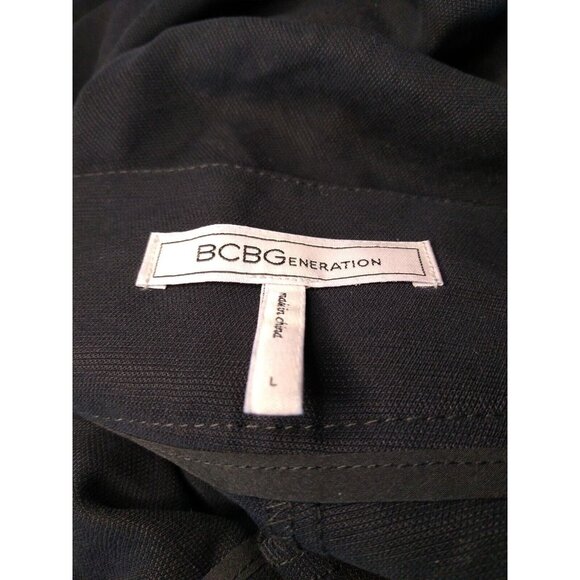 BCBGeneration Dress Pants Women's L Black Wide Leg Career Trousers Pleated NWOT - Picture 7 of 9